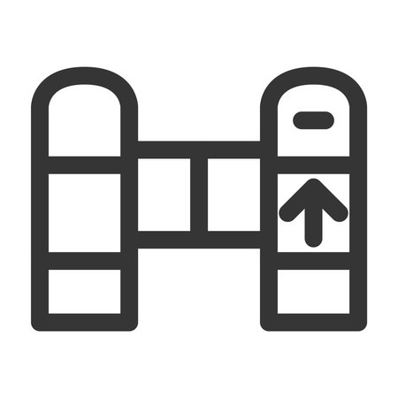 Line drawing station-related single icon ticket gateのイラスト素材