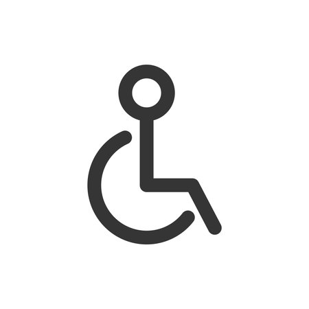 Line drawing station-related single icon Wheelchairのイラスト素材
