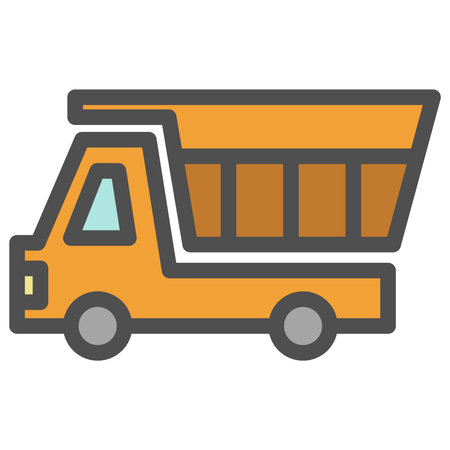 Simple vehicle color single item icon dump truckのイラスト素材