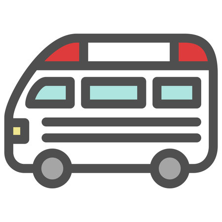 Simple vehicle color single icon ambulanceのイラスト素材