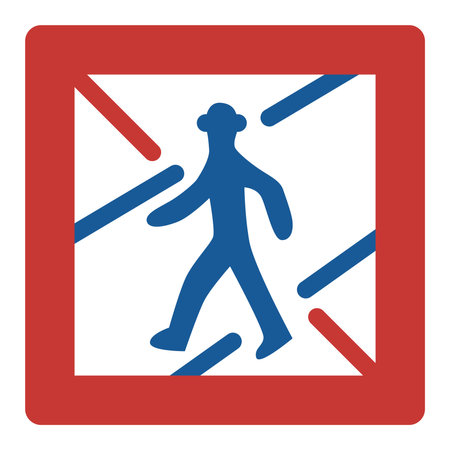 Single color illustration of a simple sign - No pedestrians allowed to crossのイラスト素材