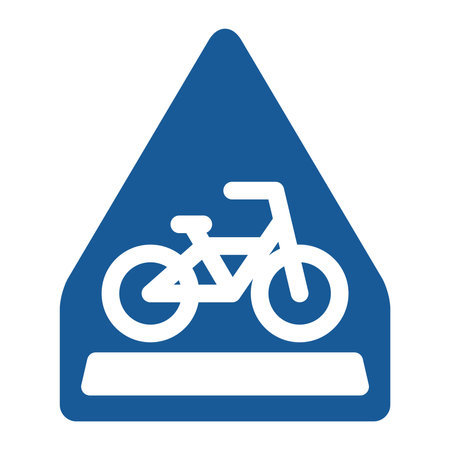 Single color illustration of a simple sign - Bicycle crossing zoneのイラスト素材