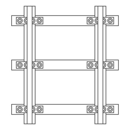 Station-related line drawing single illustration icon railroad trackのイラスト素材