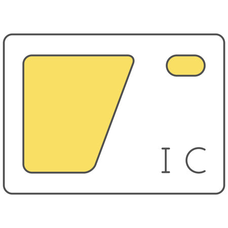 Station-related single illustration icon IC cardのイラスト素材