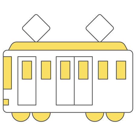 Station-related single illustration icon trainのイラスト素材