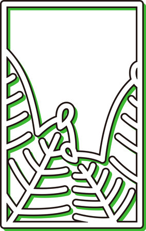 Color shadow mini hanafuda Mutsuki pine January pine scumのイラスト素材