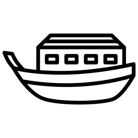 Line drawing vehicle icon illustration pleasure boatのイラスト素材