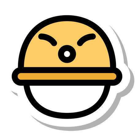 Sticker Work tool single item icon helmetのイラスト素材