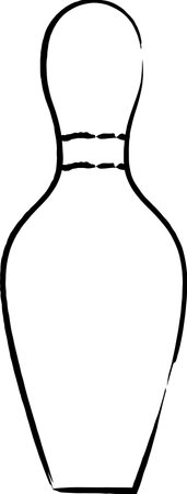Brush-drawn sports equipment illustration bowling pinのイラスト素材