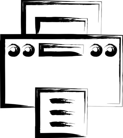 Brush writing business icon printing machine