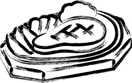 Cooking food single item icon Steakのイラスト素材