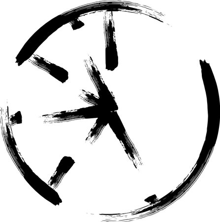 Brush writing business icon pie chartのイラスト素材