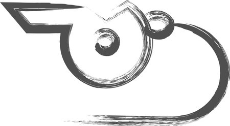 Sports-related brush-drawn illustration: Whistleのイラスト素材
