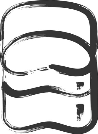 Camping related brush illustrations: Mess boxのイラスト素材