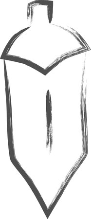 Vegetable brush drawing single illustration: Okraのイラスト素材