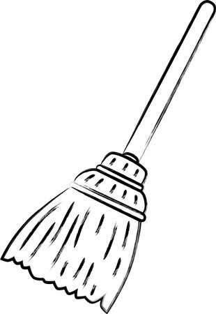 Brush-drawn single icon: Broomのイラスト素材