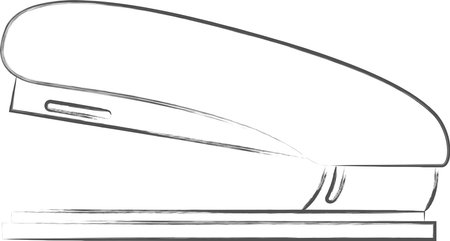 Stationery-related handwritten illustrations: Staplerのイラスト素材