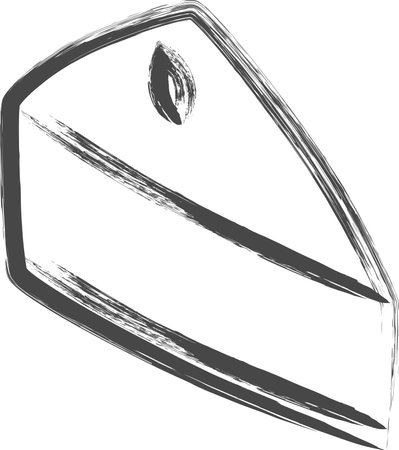 Brush-drawn sweets illustration: Cheesecakeのイラスト素材