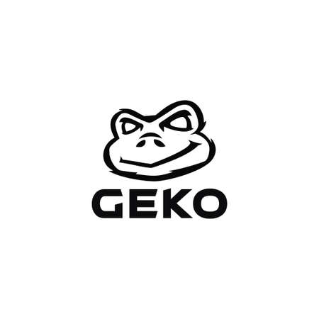 Simple gecko logo design vector iconのイラスト素材