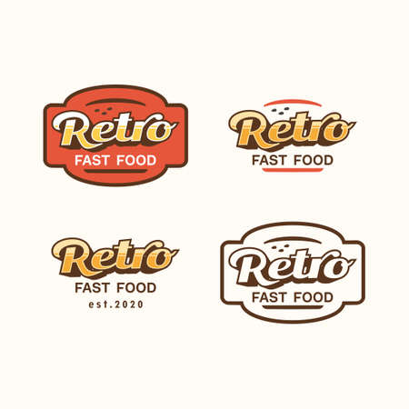 Logo retro fast food concept vectorのイラスト素材