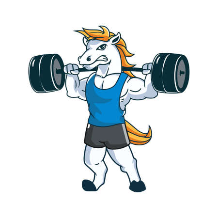 Horse Fitness Mascot logo illustrationのイラスト素材