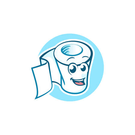Toilet tissue paper roll icon illustration premium vectorのイラスト素材
