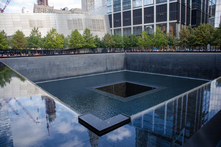 180 Greenwich St, New York, NY 10007, USA, September 26, 2019: World Trade Center Memorial