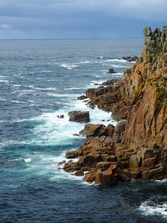 Cliffs at Lands End in Cornwall, England