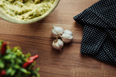 Cloves of garlic on vintage background