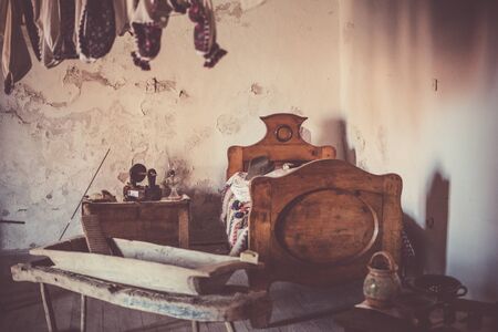 Old vintage bedroomの写真素材