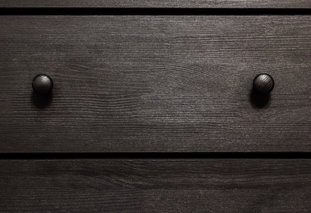 black background texture wooden box with handlesの写真素材