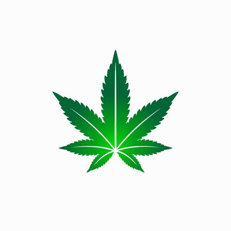 Marijuana or cannabis leaf Icon template isolated illustrationのイラスト素材