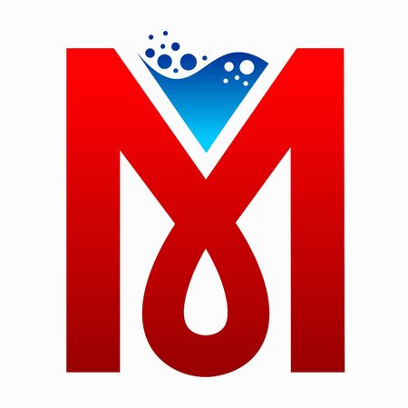 blood test logo forming the letter Mのイラスト素材