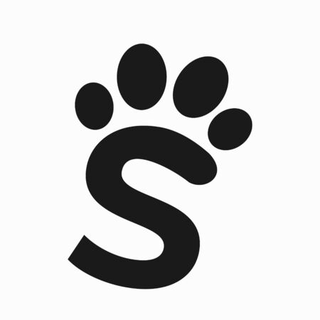 foot animal logo that formed letter Sのイラスト素材