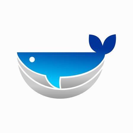 Creative blue whale logo designのイラスト素材