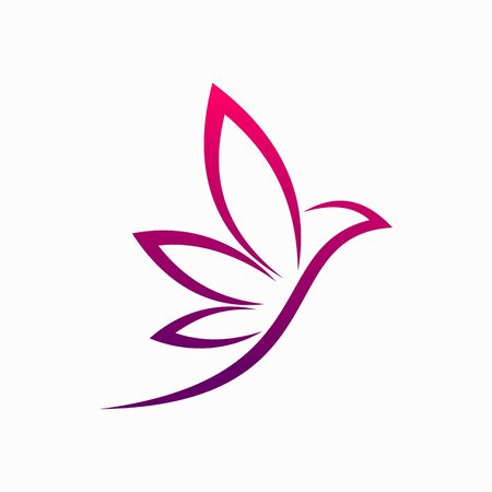 Bird logo that formed concept of flowersのイラスト素材