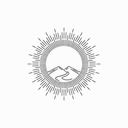 Mountain Hipster Logo design templateのイラスト素材