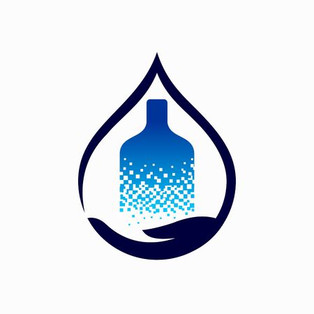 hand holding a drink bottleのイラスト素材