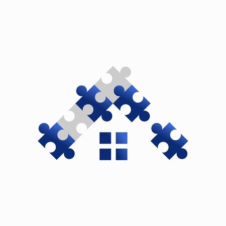 Puzzle Home Logo design templateのイラスト素材