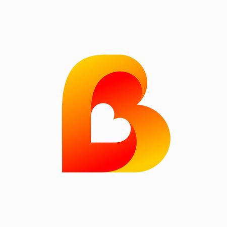 Heart logo that formed letter Bのイラスト素材