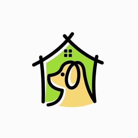dog logo accompanied concept of homeのイラスト素材