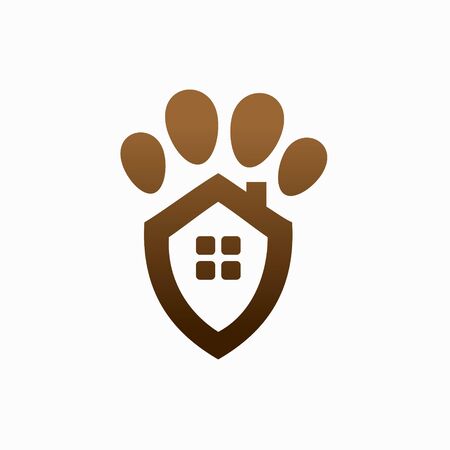 shield logo that formed animal's footのイラスト素材