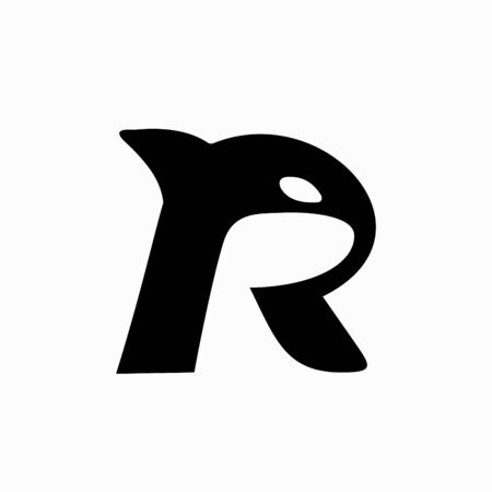 Orca logo that formed letter Rのイラスト素材