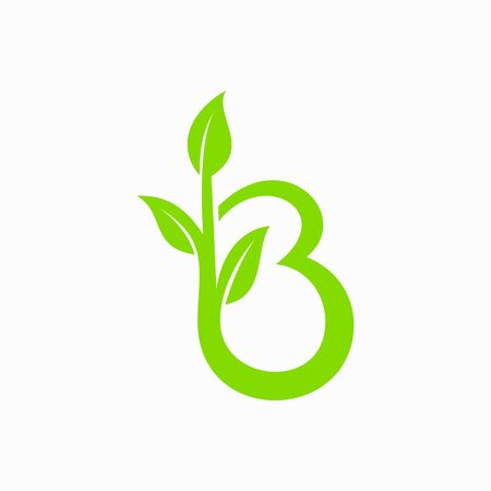 letter B logo formed leafsのイラスト素材
