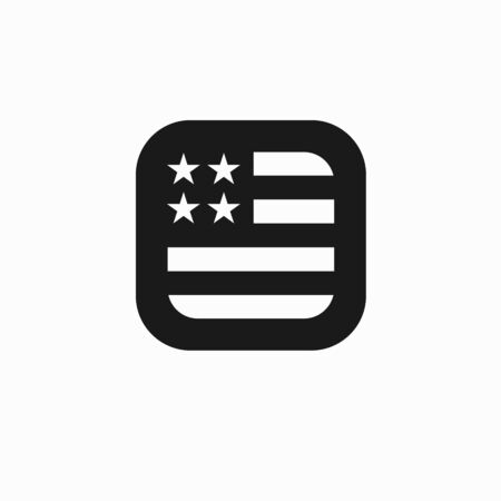 Minimalist American Flag icon logoのイラスト素材