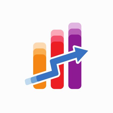 Business finance chart colorful arrow logoのイラスト素材