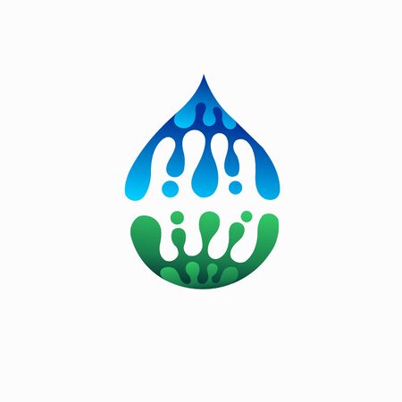 water logo that formed apple silhouetteのイラスト素材