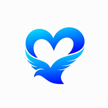 bird logo that formed love conceptのイラスト素材