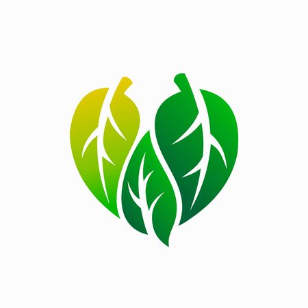 leaf logo that formed love conceptのイラスト素材