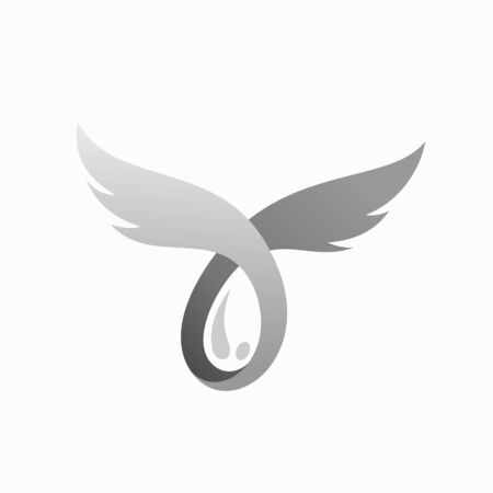 wing logo with a water dropのイラスト素材